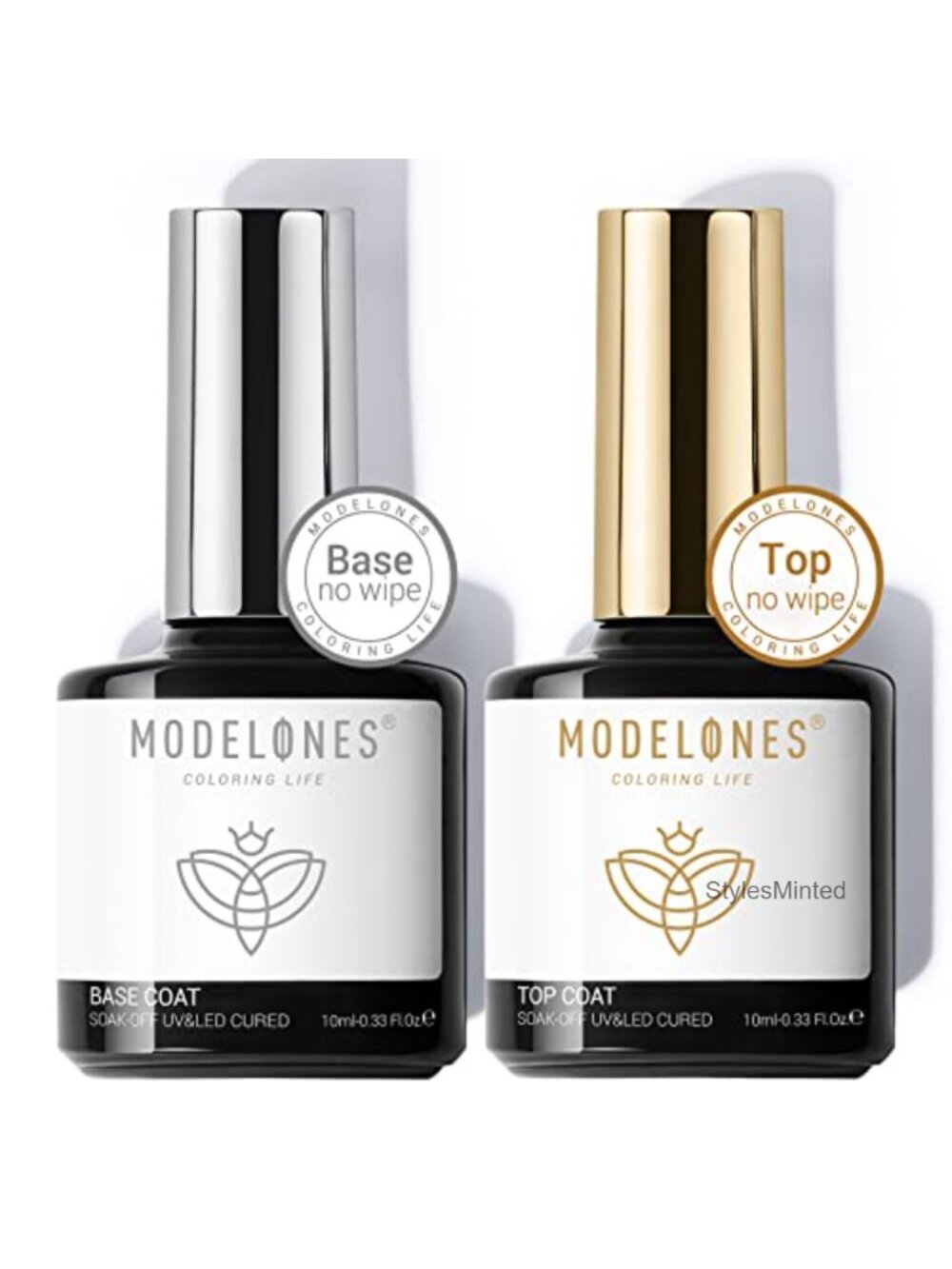 Clear Gel Nail Polish Base Coat Top Coat Set 2PCS Long-Lasting
